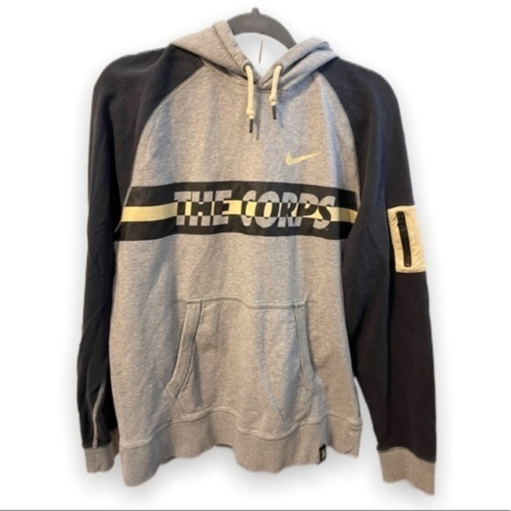 Nike Logo Sweatshirt The Corps Pullover Hoodie w Cargo Arm Pocket